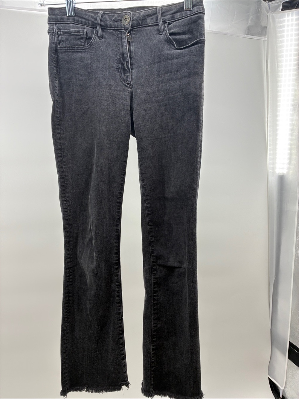 3x1 Women’s Black Skinny Jeans with Raw Hem